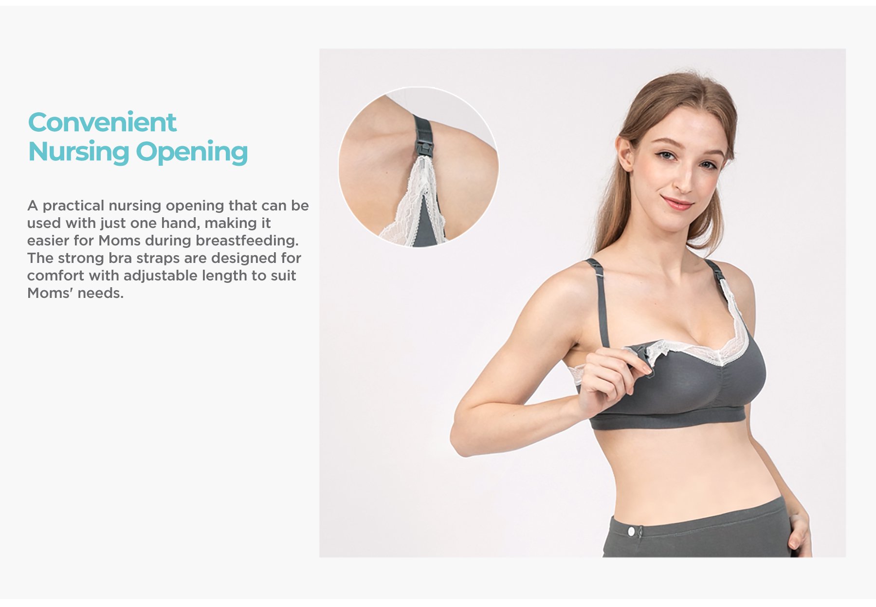 MOOIMOM Lace Wireless Maternity & Nursing Bra description image