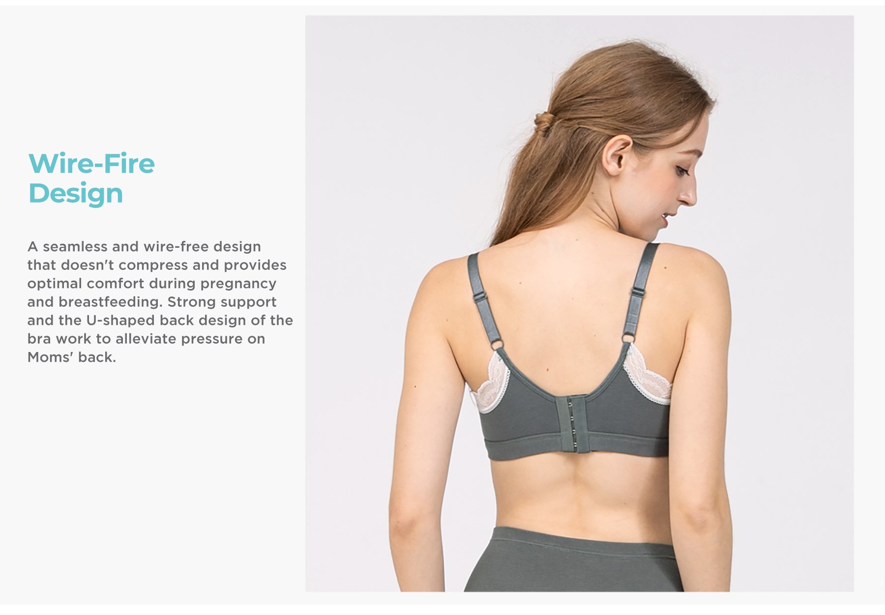 MOOIMOM Lace Wireless Maternity & Nursing Bra description image