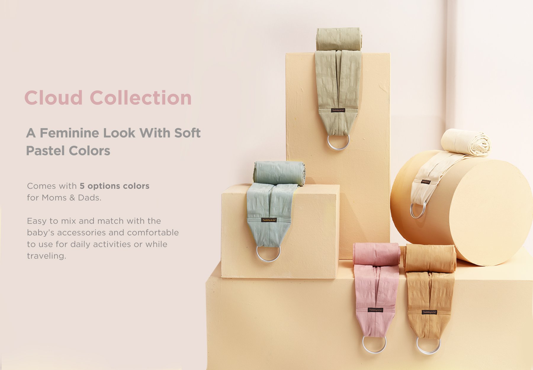 Tweeling & Co. Cloud Collection Baby Sling description image