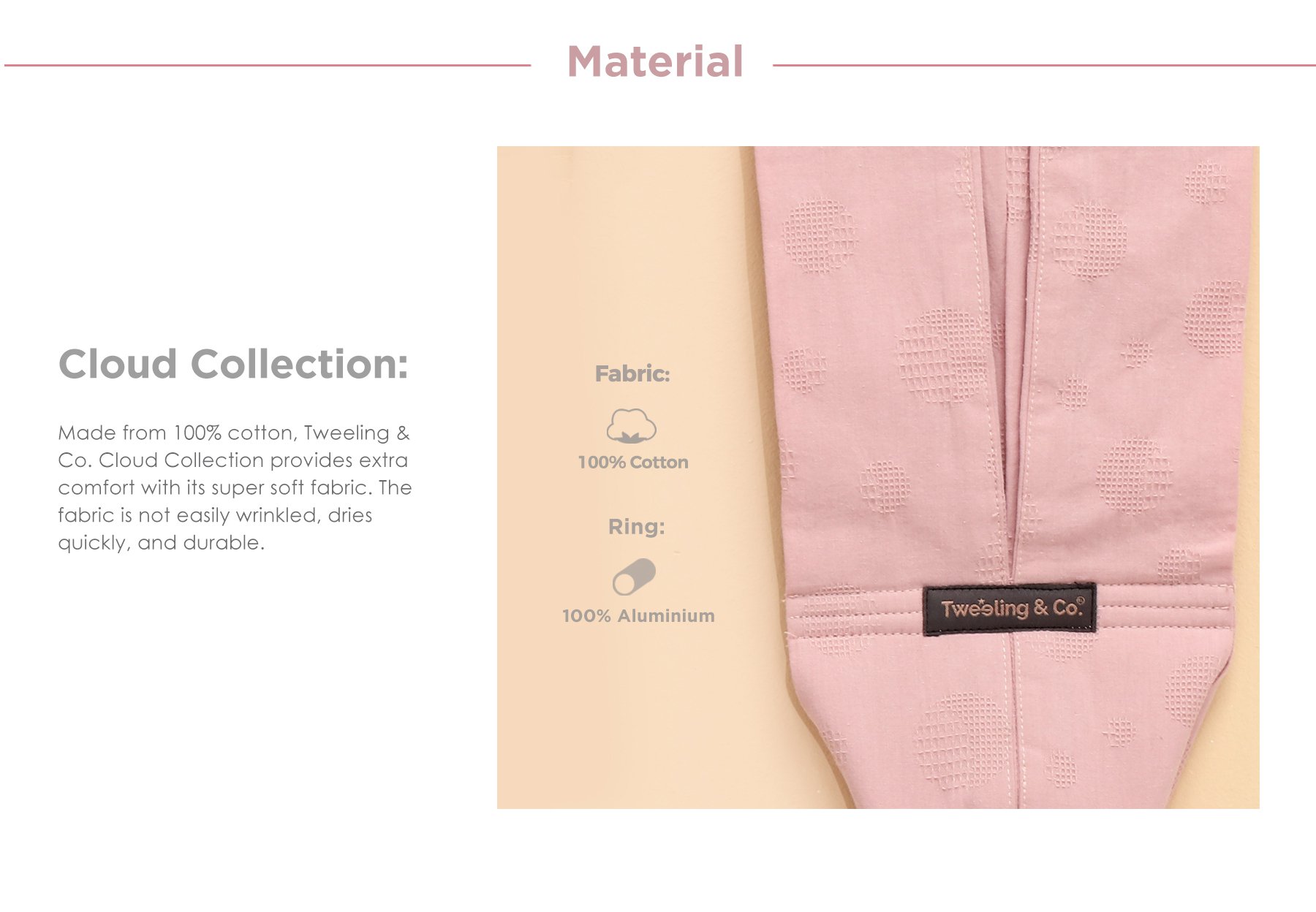 Tweeling & Co. Cloud Collection Baby Sling description image