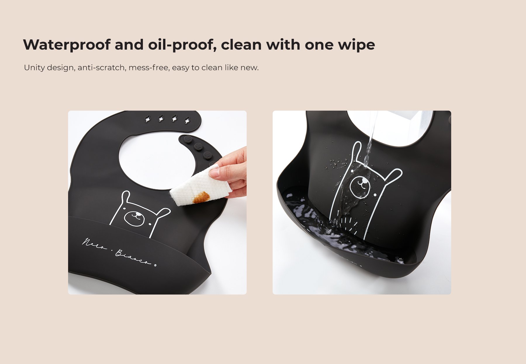 Nero Bianco Silicone BIB description image