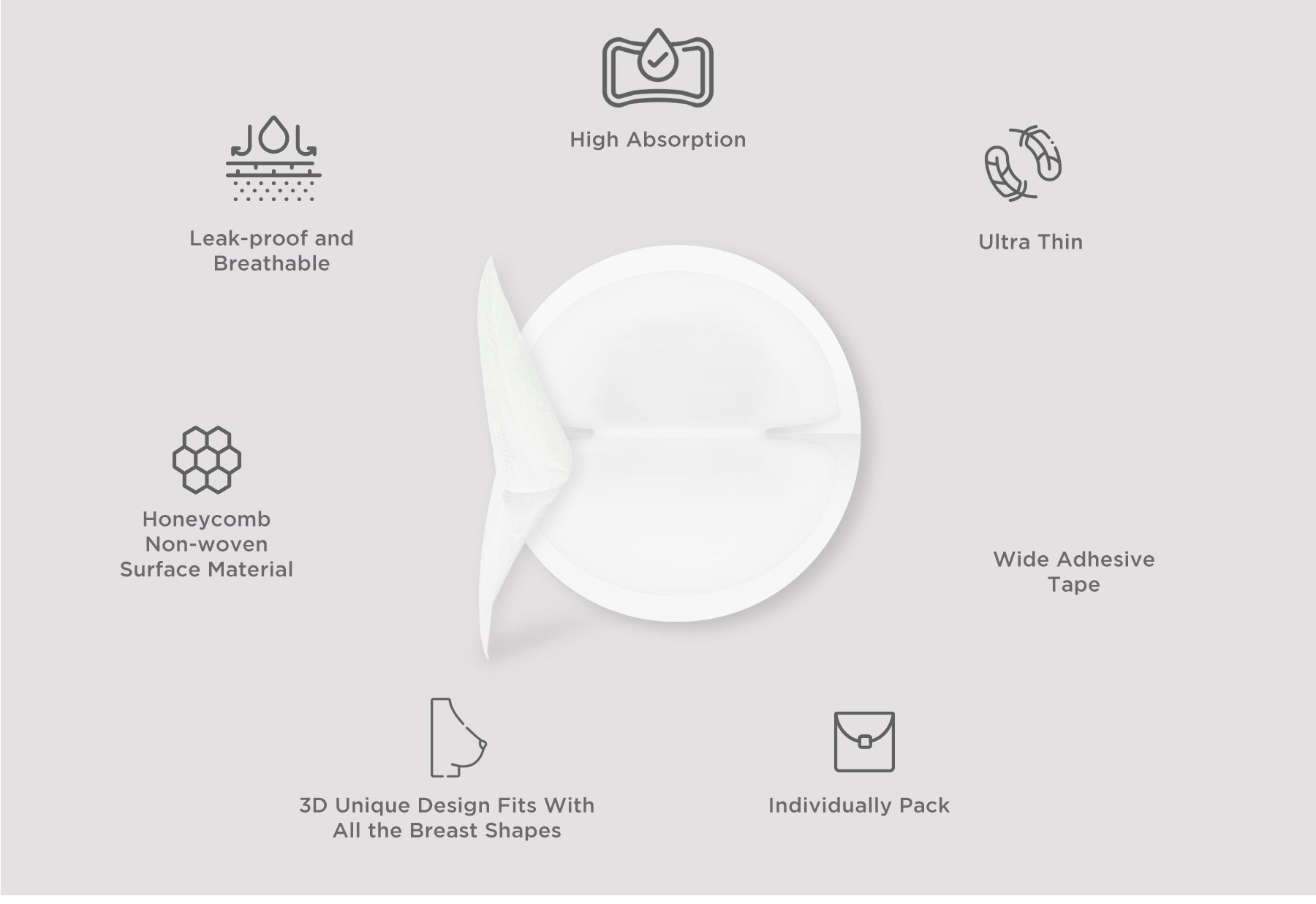 MOOIMOM disposable Breast Pad 3D (10pcs) description image