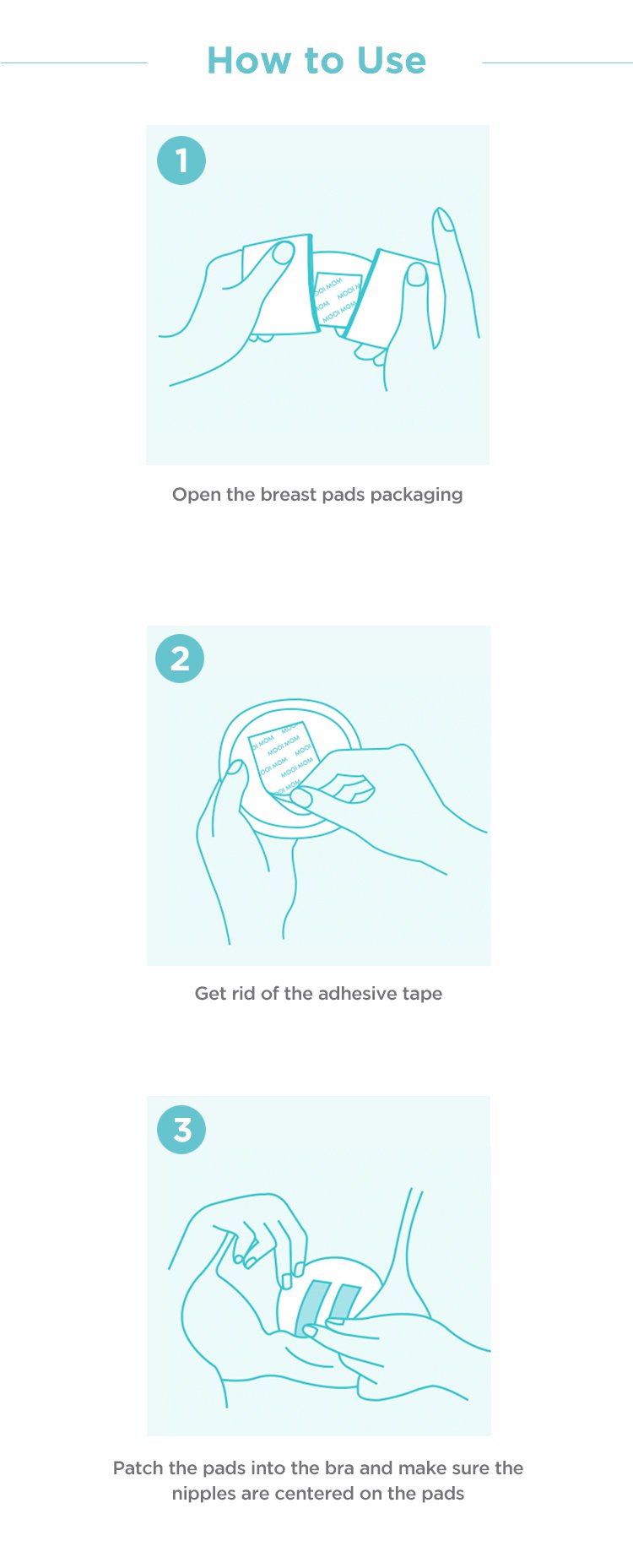 MOOIMOM Disposable Breast Pad 3D (30pcs) description image