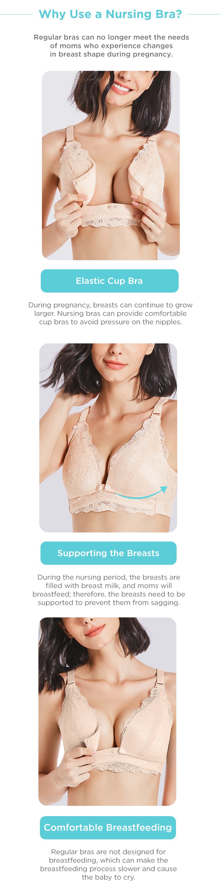 MOOIMOM Floral Lace Maternity & Nursing Bra description image
