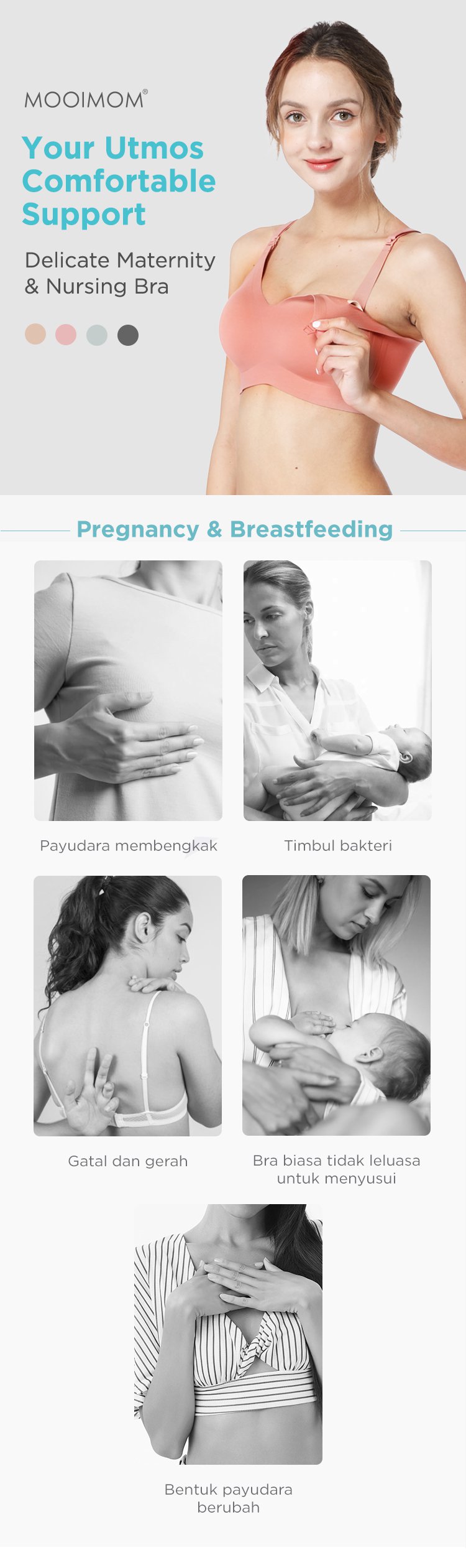 MOOIMOM Delicate Maternity & Nursing Bra description image