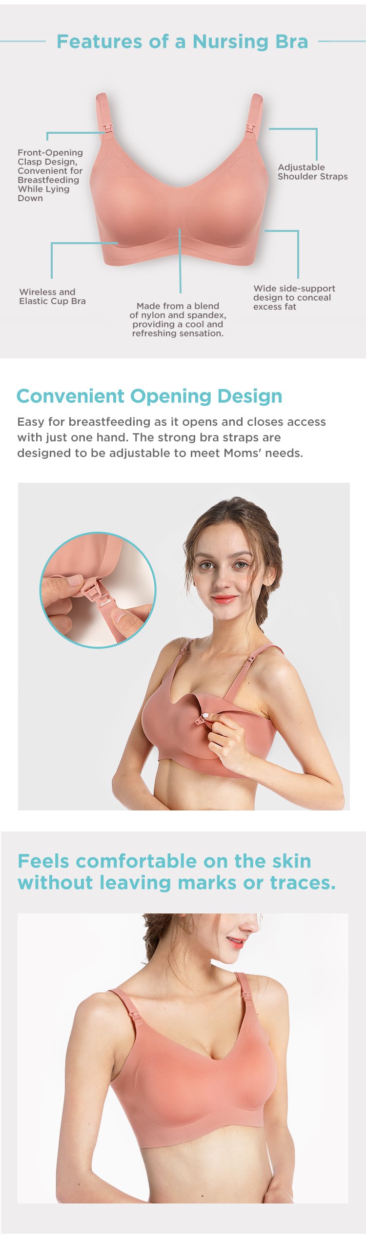 MOOIMOM Delicate Maternity & Nursing Bra description image