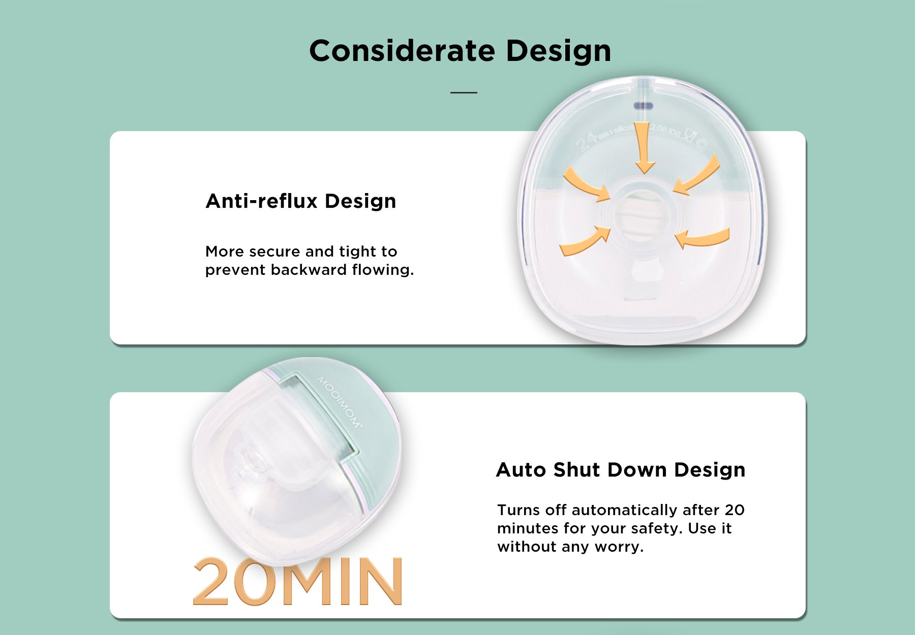 MOOIMOM Wireless Electric Breast Pump M3 description image