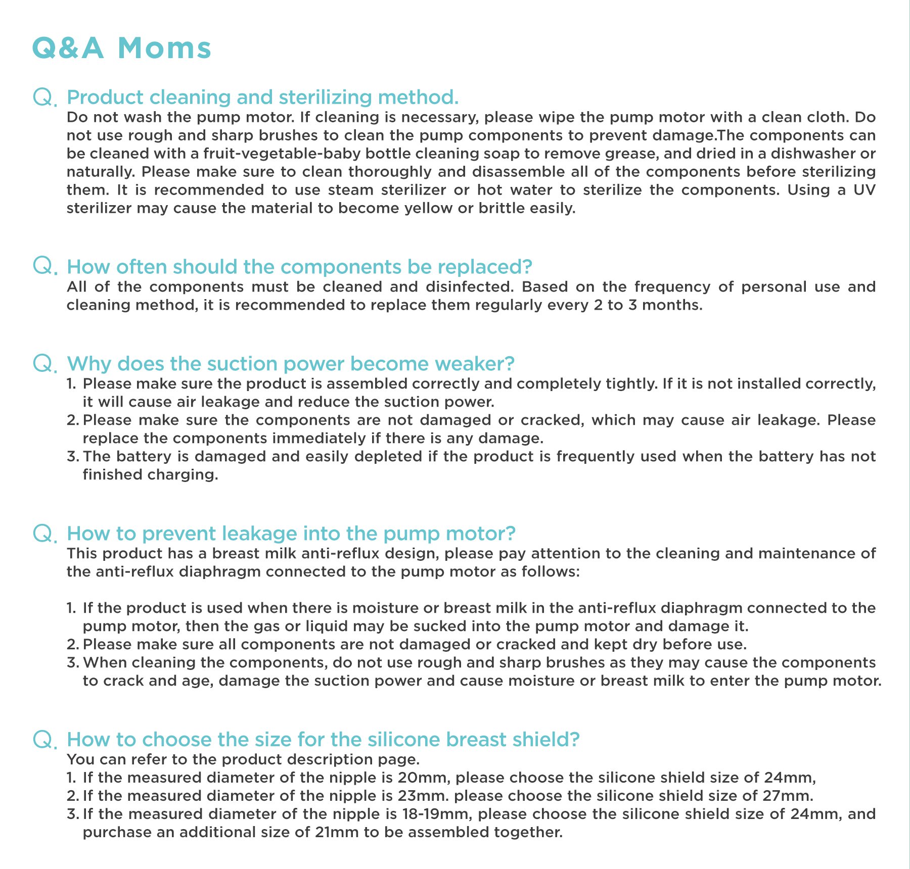 MOOIMOM Wireless Electric Breast Pump M3 description image