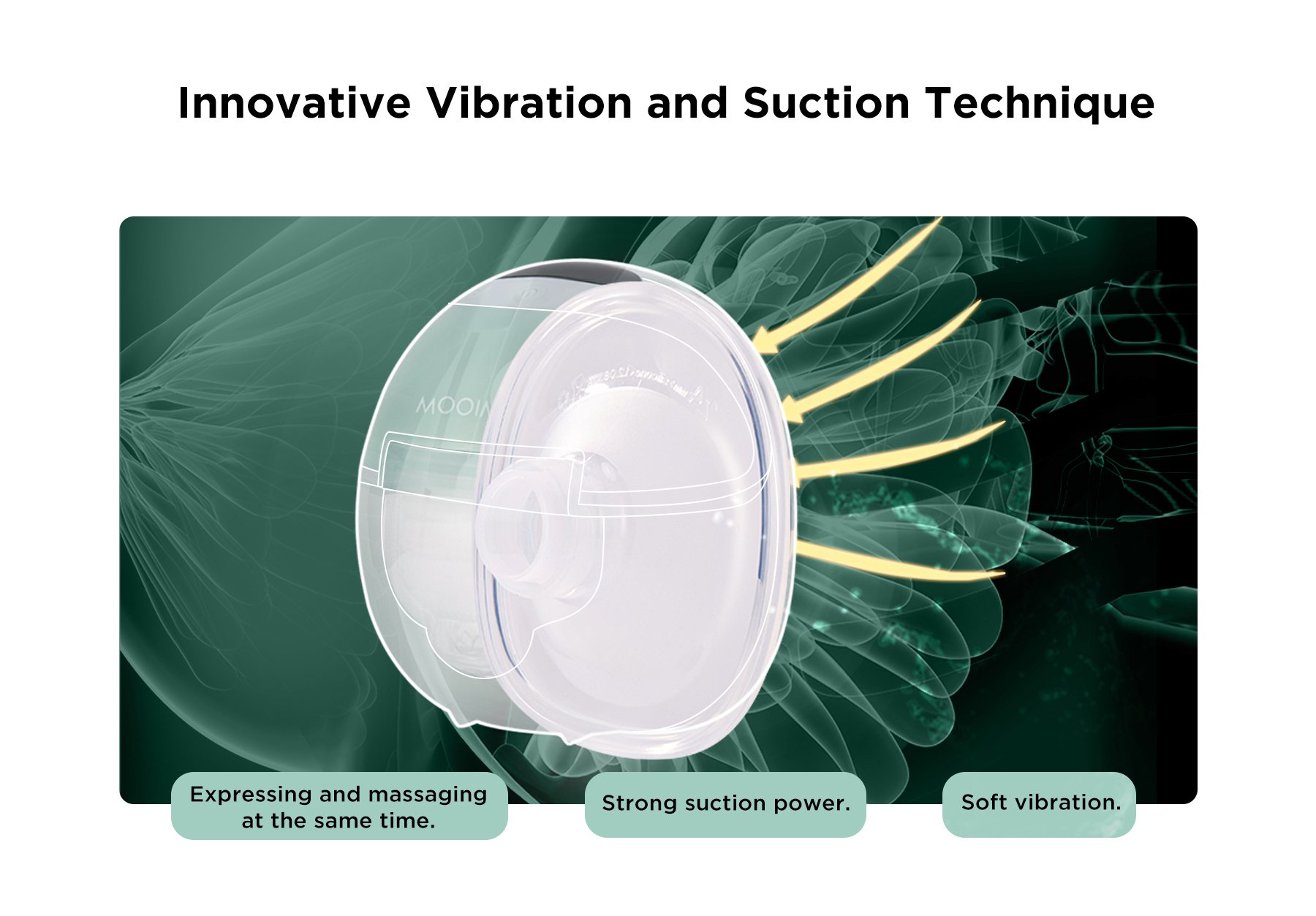 MOOIMOM Wireless Electric Breast Pump M3 description image