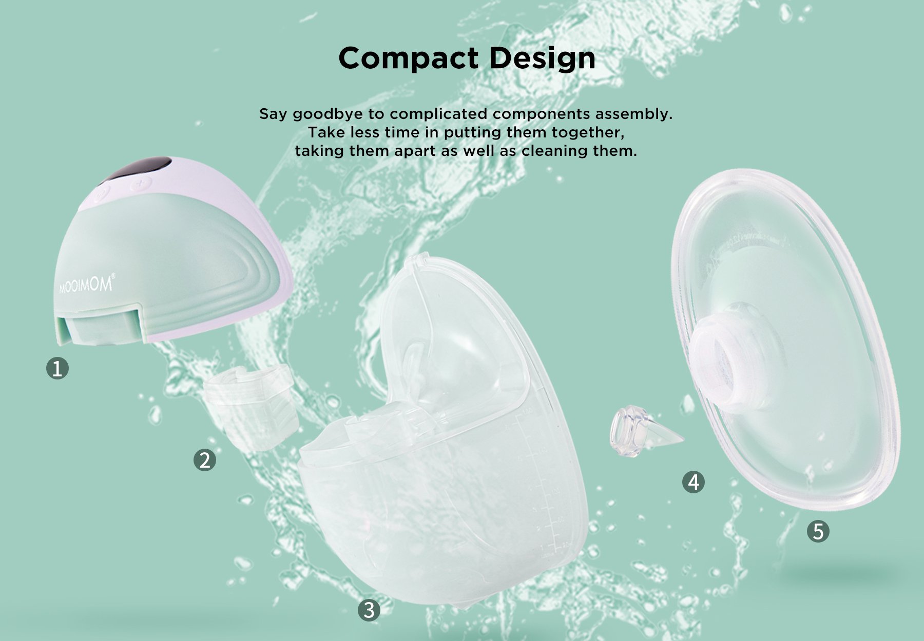 MOOIMOM Wireless Electric Breast Pump M3 description image