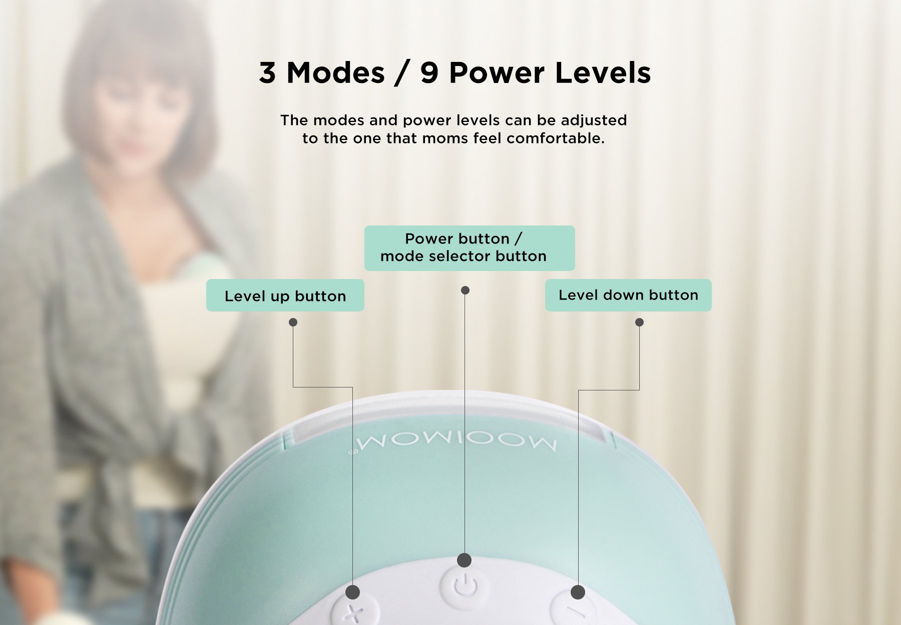 MOOIMOM Wireless Electric Breast Pump M3 description image