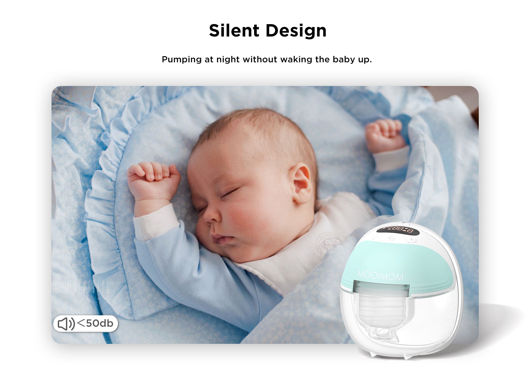 MOOIMOM Wireless Electric Breast Pump M3 description image