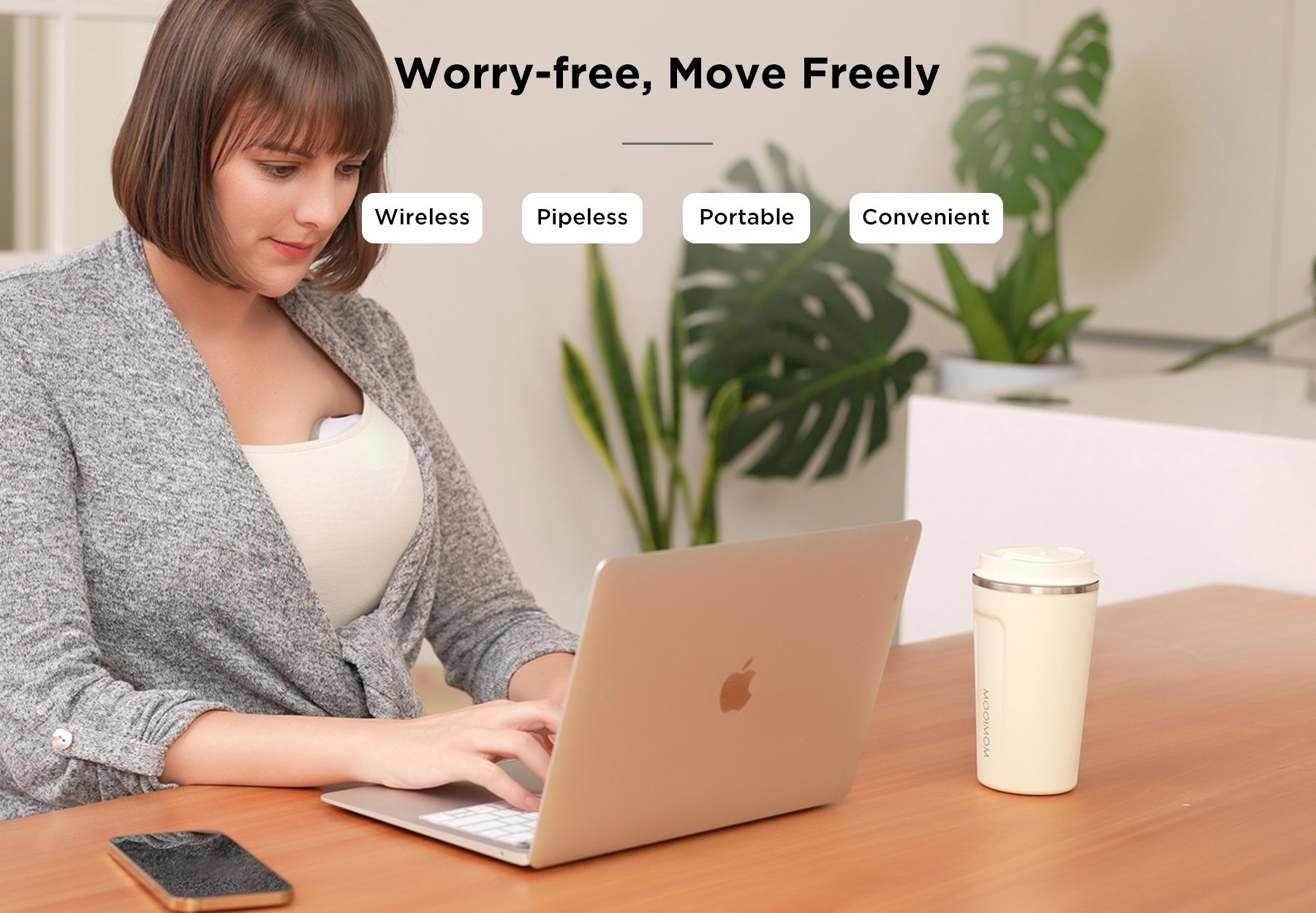 MOOIMOM Wireless Electric Breast Pump M3 description image