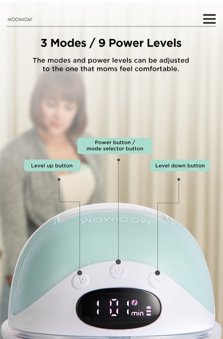 MOOIMOM Wireless Electric Breast Pump M3 description image