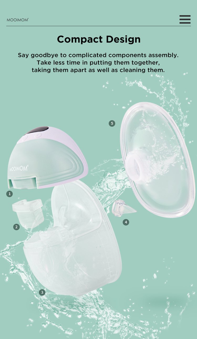 MOOIMOM Wireless Electric Breast Pump M3 description image