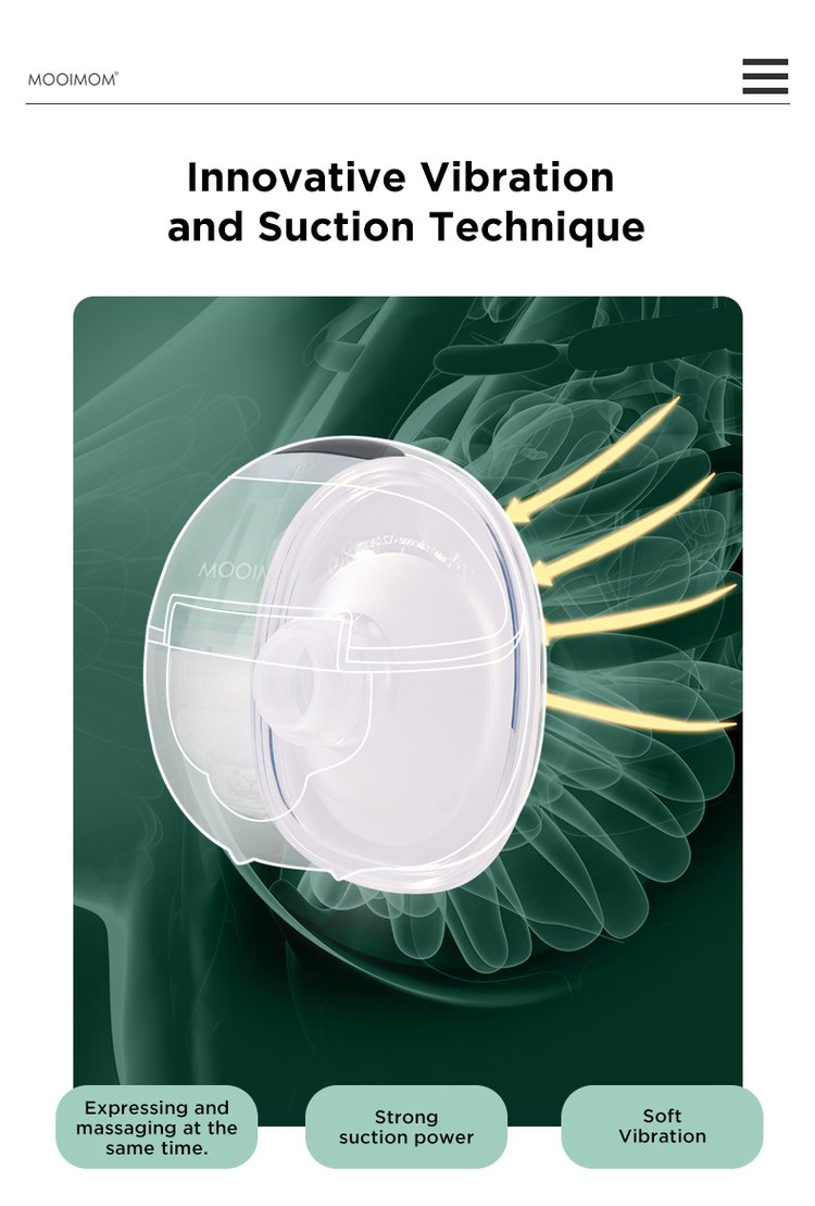 MOOIMOM Wireless Electric Breast Pump M3 description image
