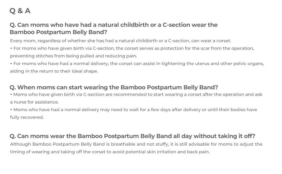 MOOIMOM Bamboo Postpartum Belly Band description image