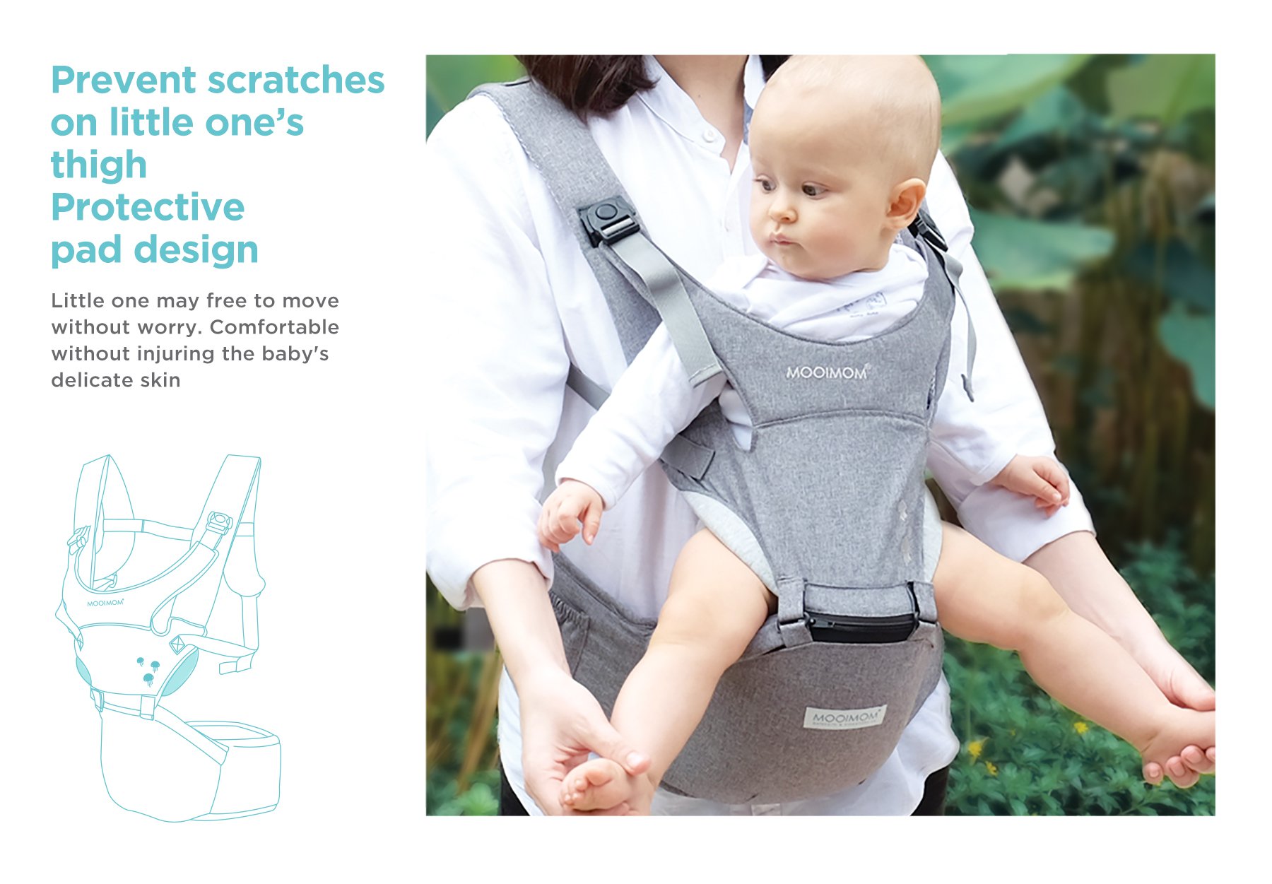 MOOIMOM Lightweight Hip Seat Carrier description image