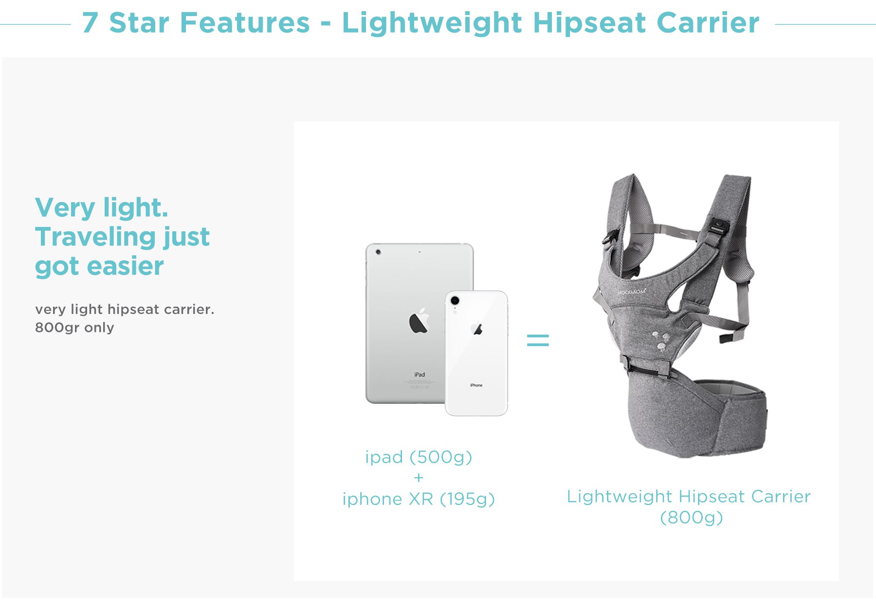 MOOIMOM Lightweight Hip Seat Carrier description image