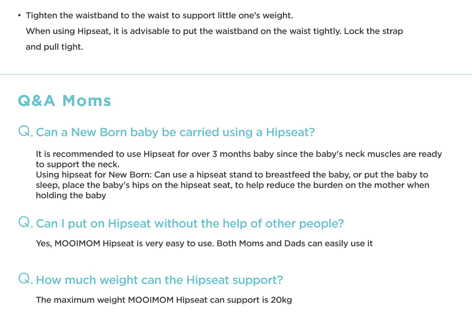 MOOIMOM Lightweight Hip Seat Carrier description image