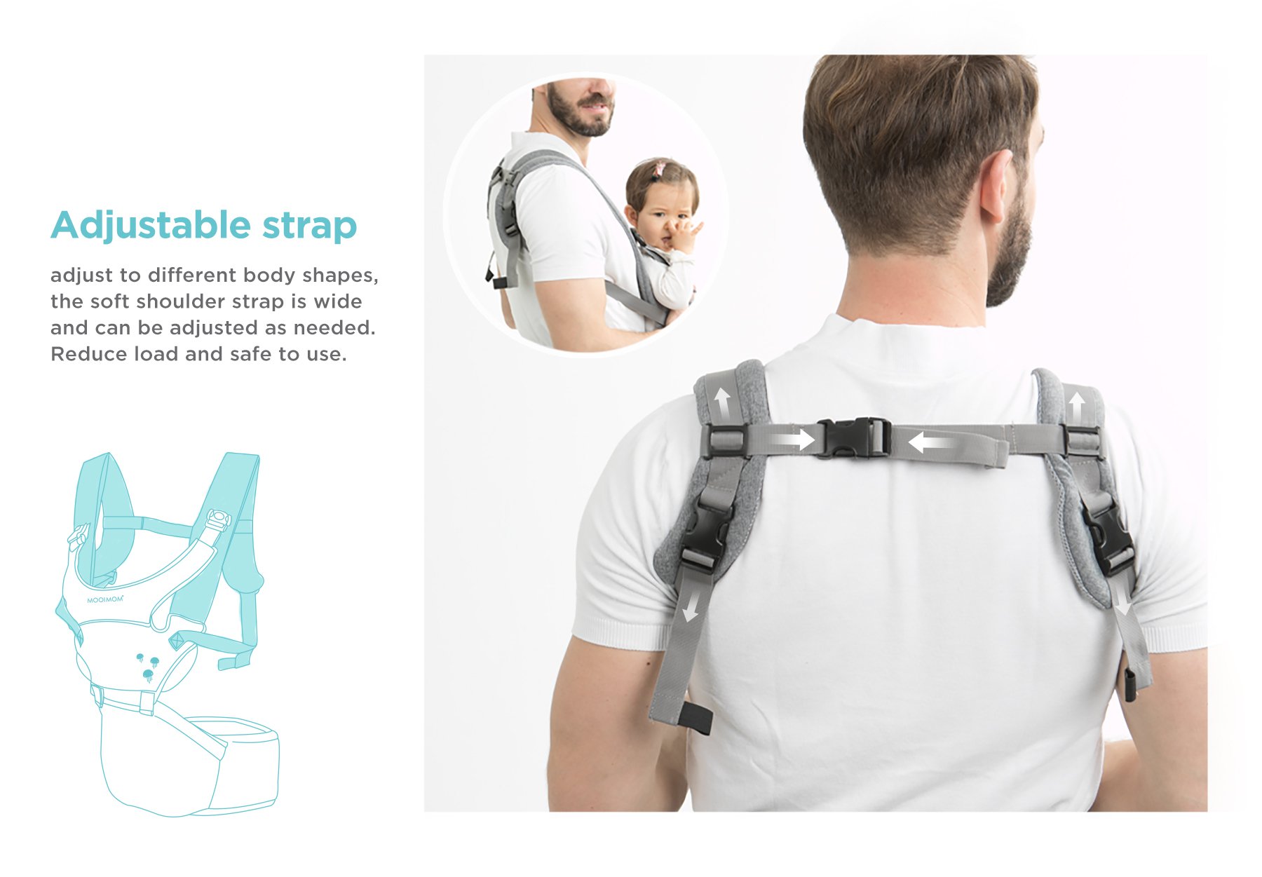MOOIMOM Lightweight Hip Seat Carrier description image
