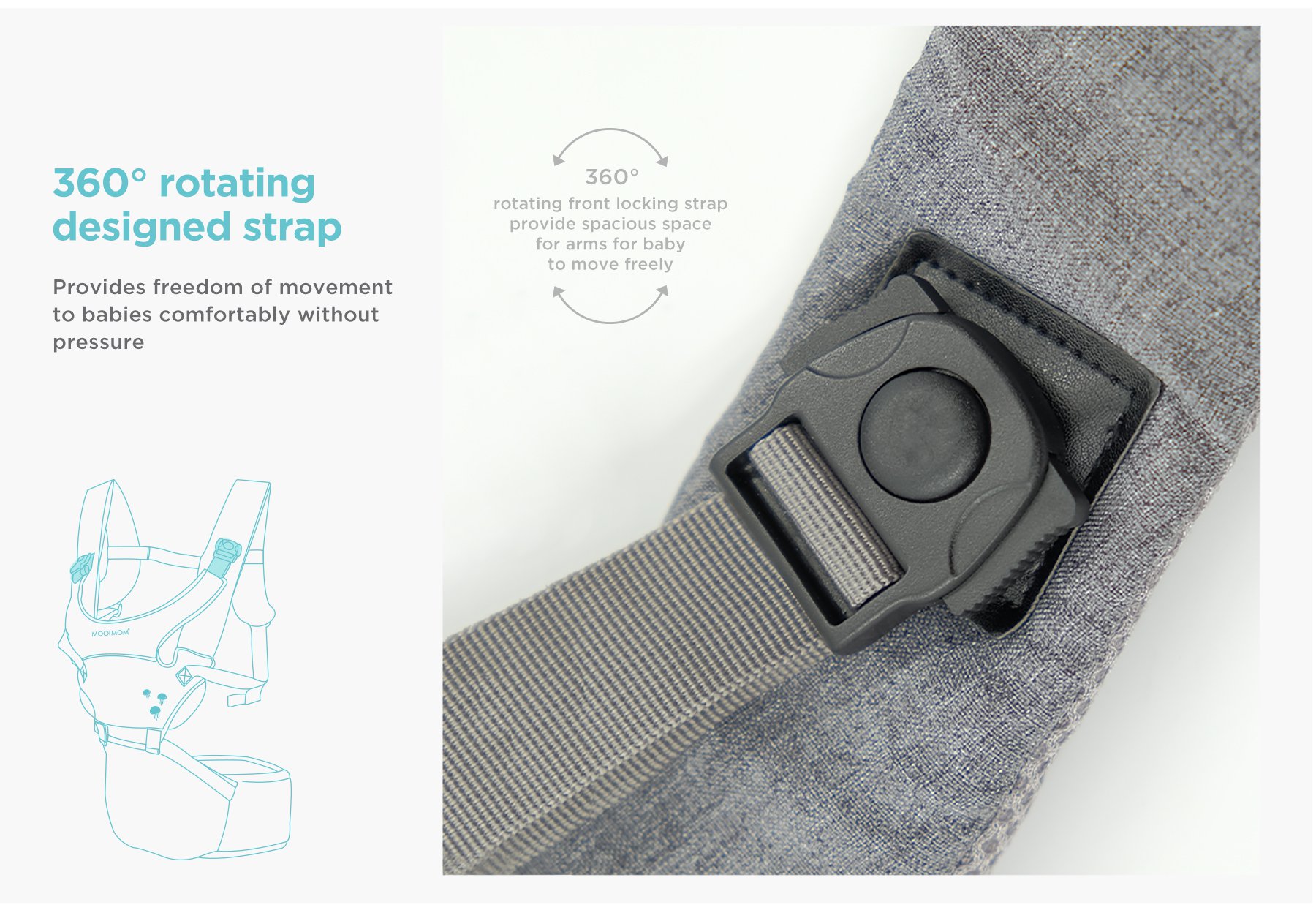 MOOIMOM Lightweight Hip Seat Carrier description image