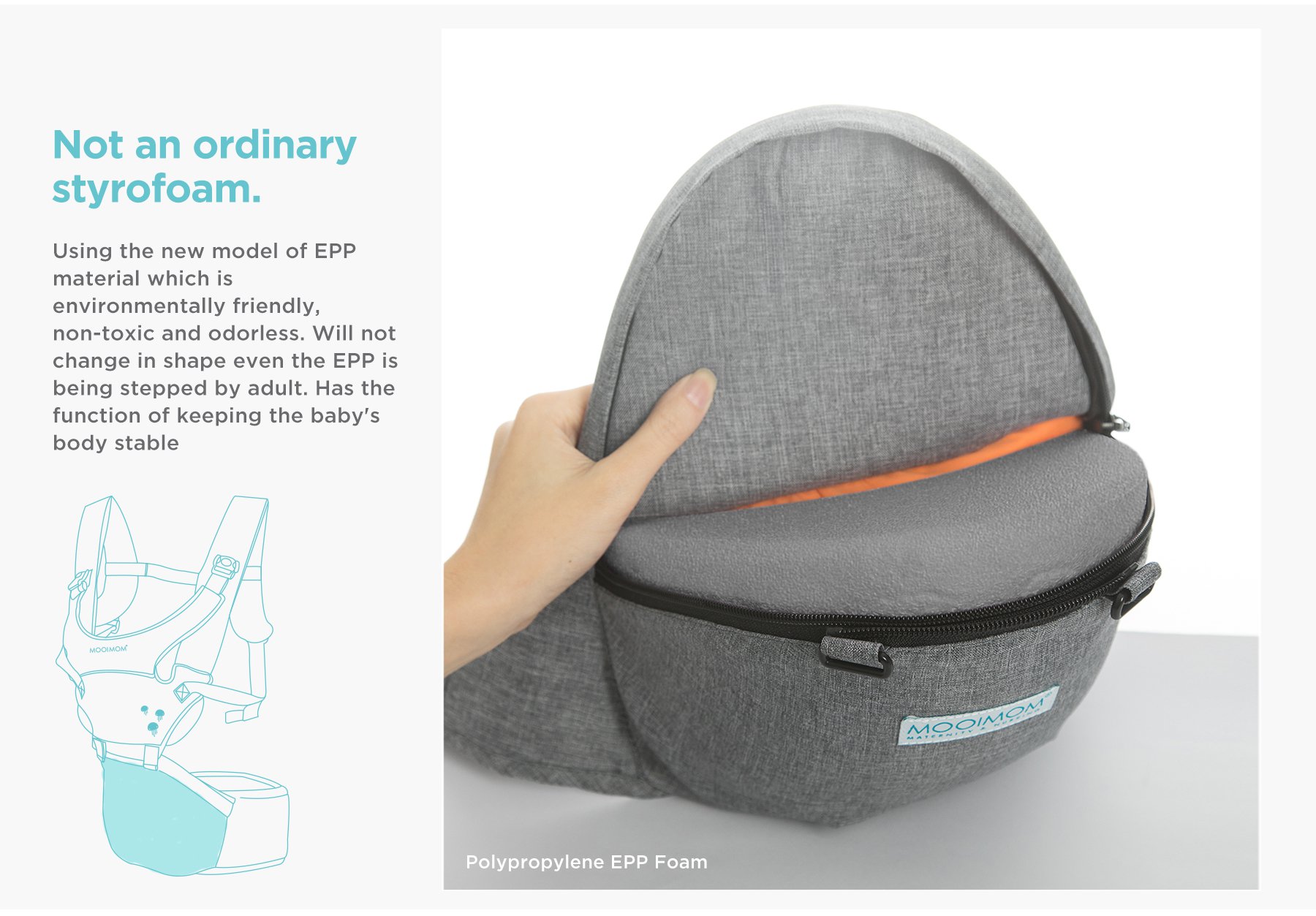 MOOIMOM Lightweight Hip Seat Carrier description image
