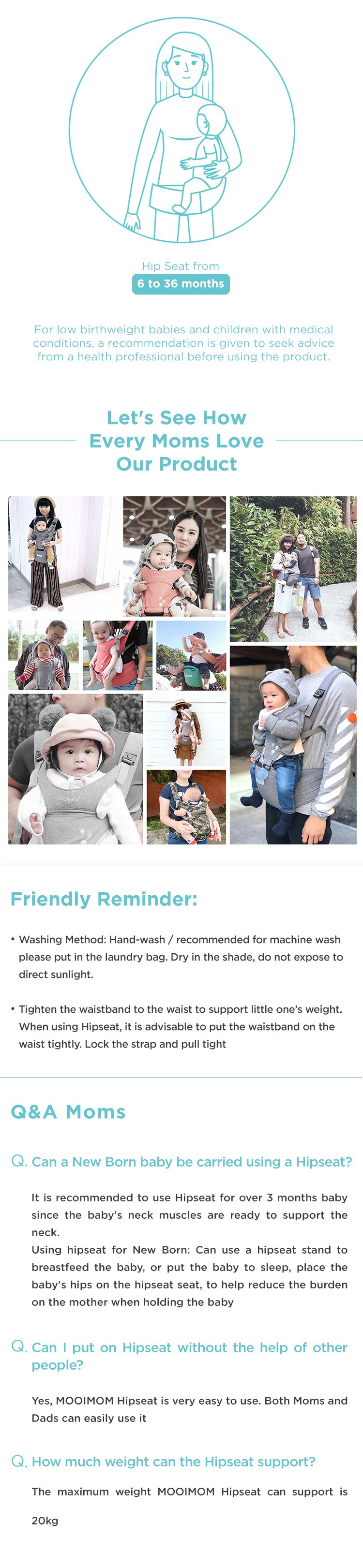 MOOIMOM Lightweight Hip Seat Carrier description image