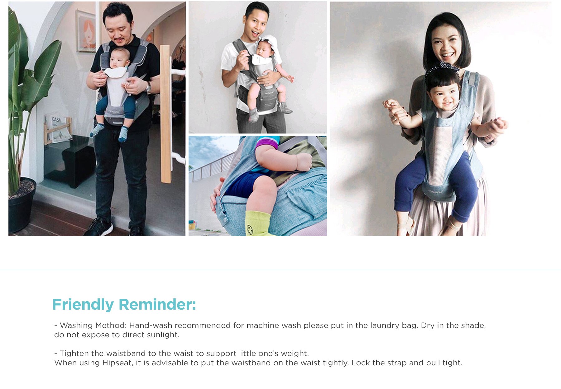 MOOIMOM Breathable Hip Seat Carrier description image