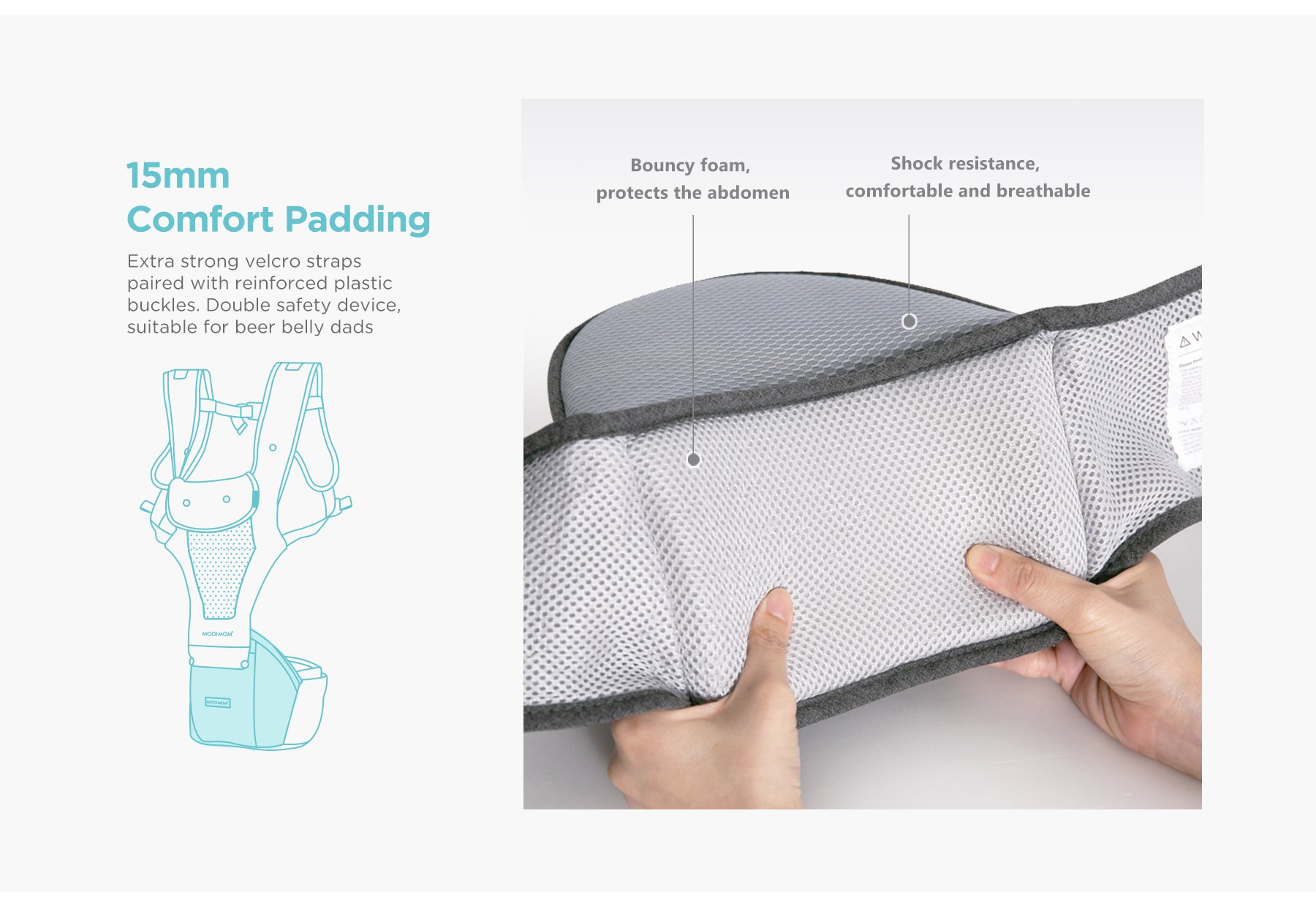 MOOIMOM Breathable Hip Seat Carrier description image