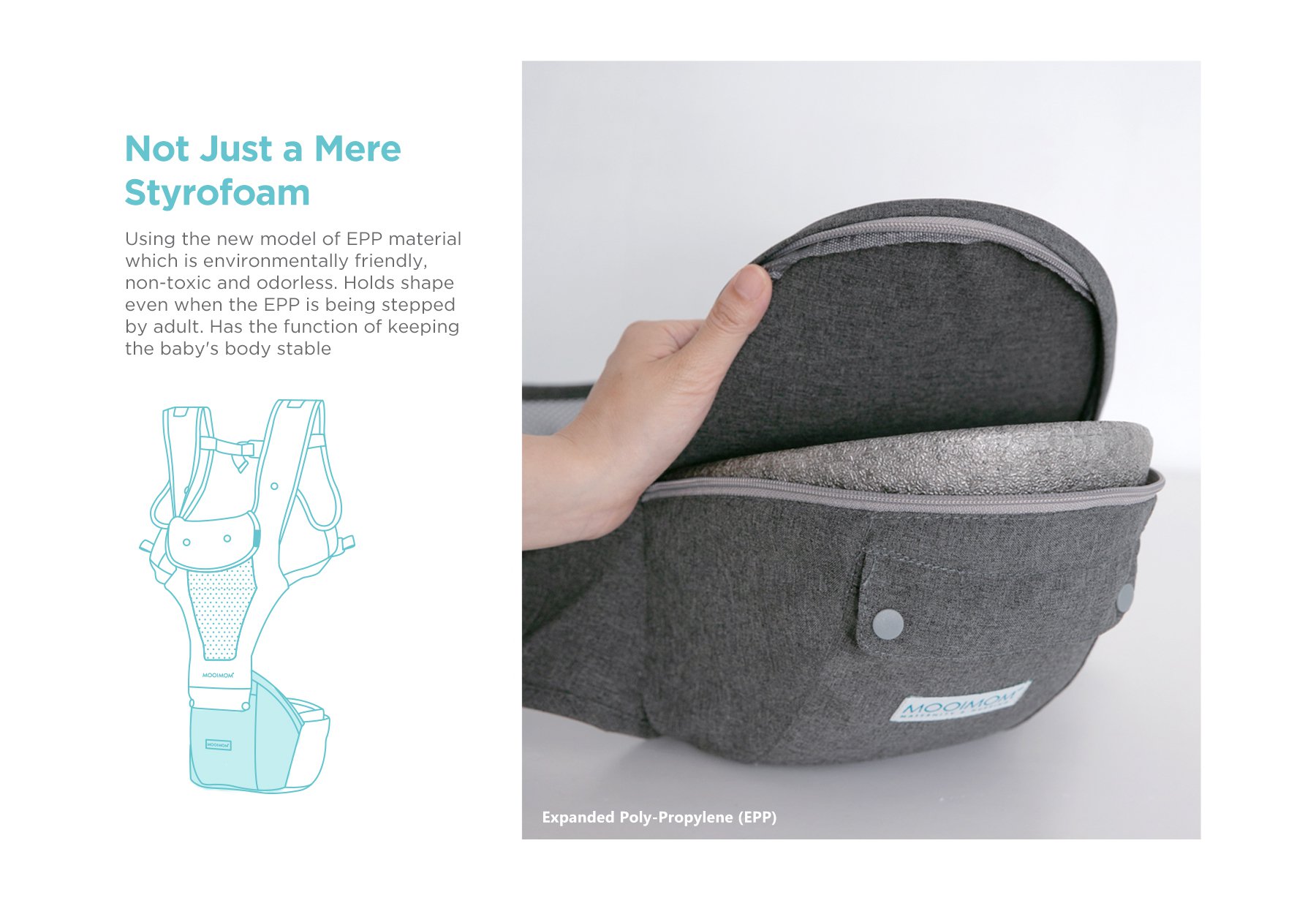 MOOIMOM Breathable Hip Seat Carrier description image