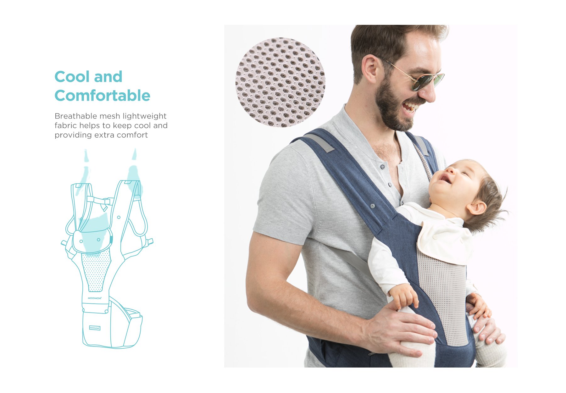 MOOIMOM Breathable Hip Seat Carrier description image