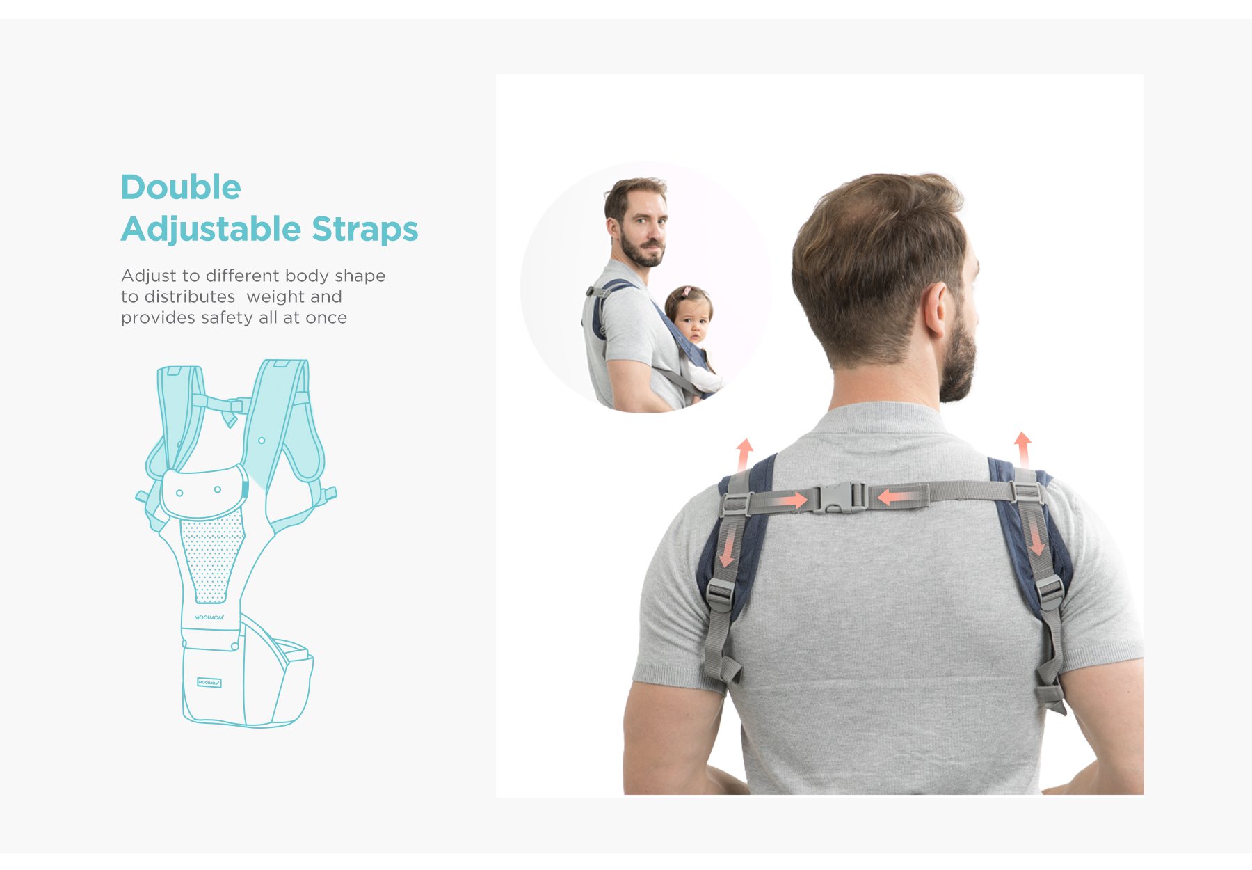 MOOIMOM Breathable Hip Seat Carrier description image