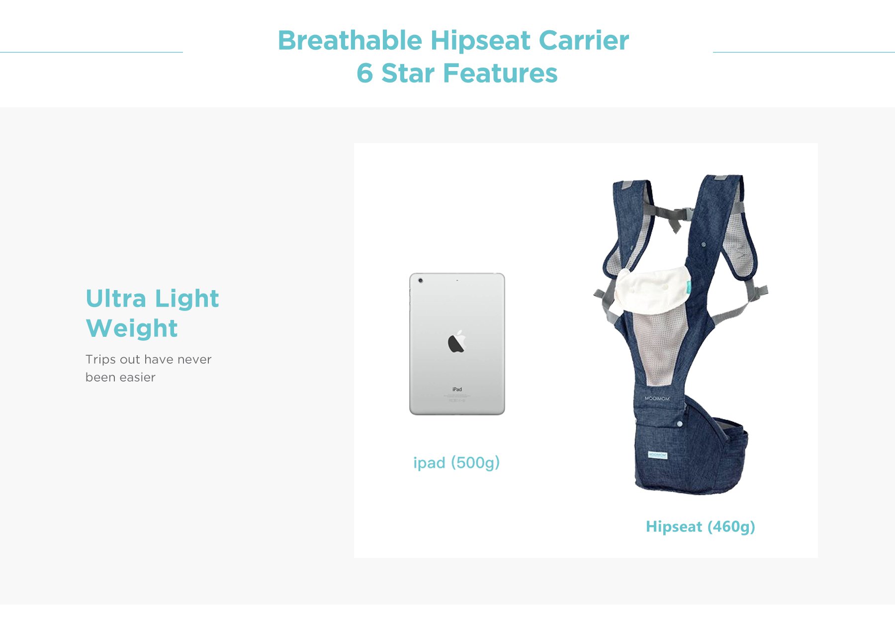 MOOIMOM Breathable Hip Seat Carrier description image
