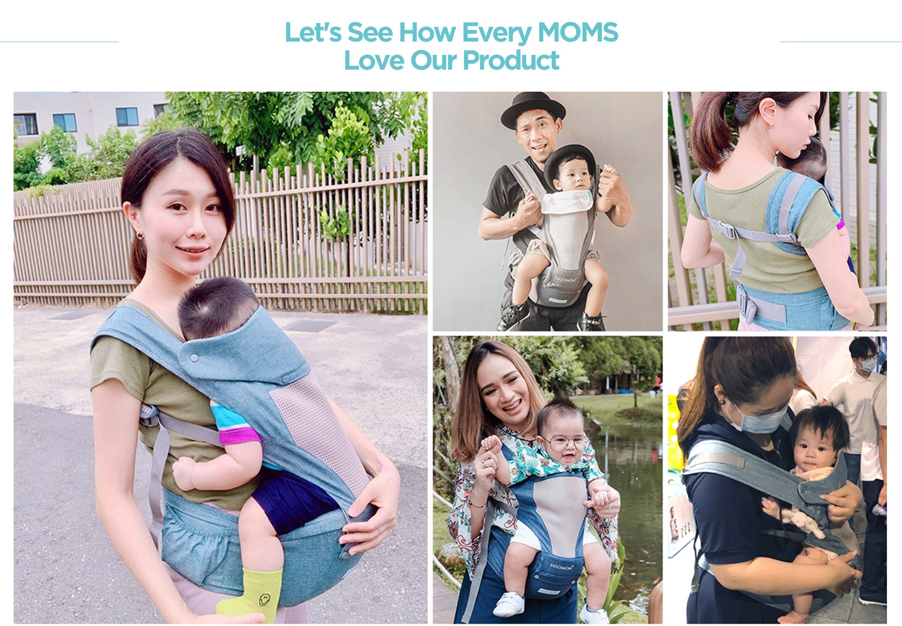 MOOIMOM Breathable Hip Seat Carrier description image