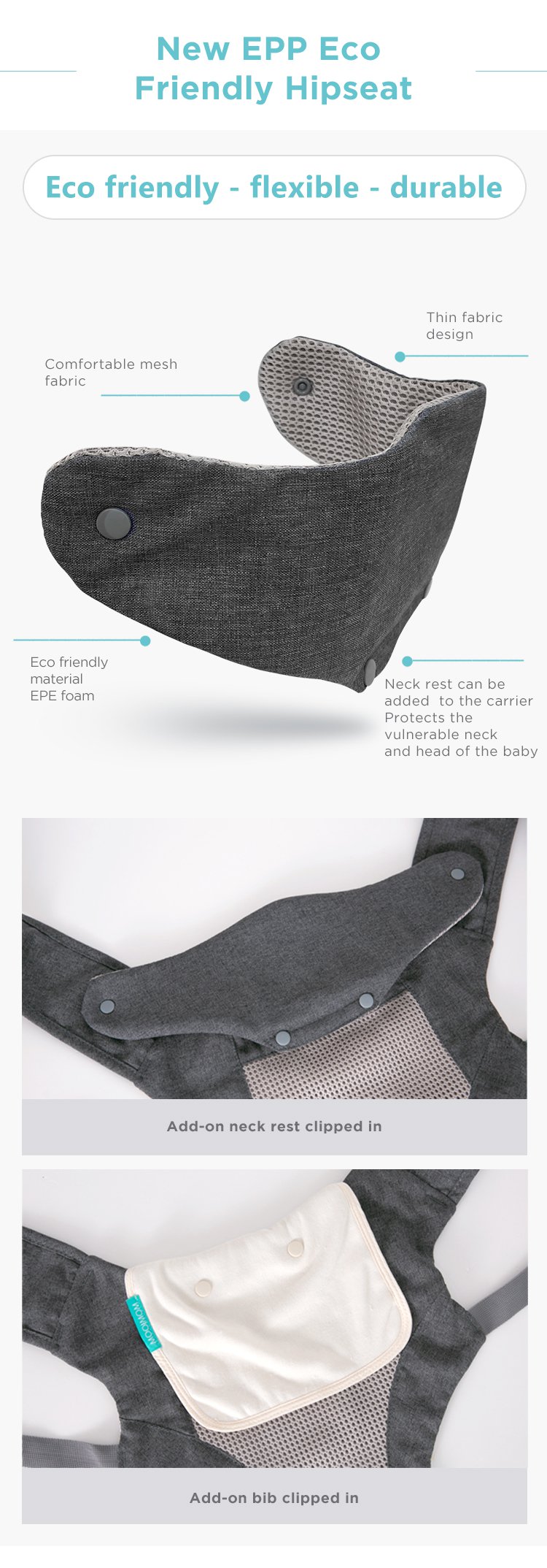 MOOIMOM Breathable Hip Seat Carrier description image