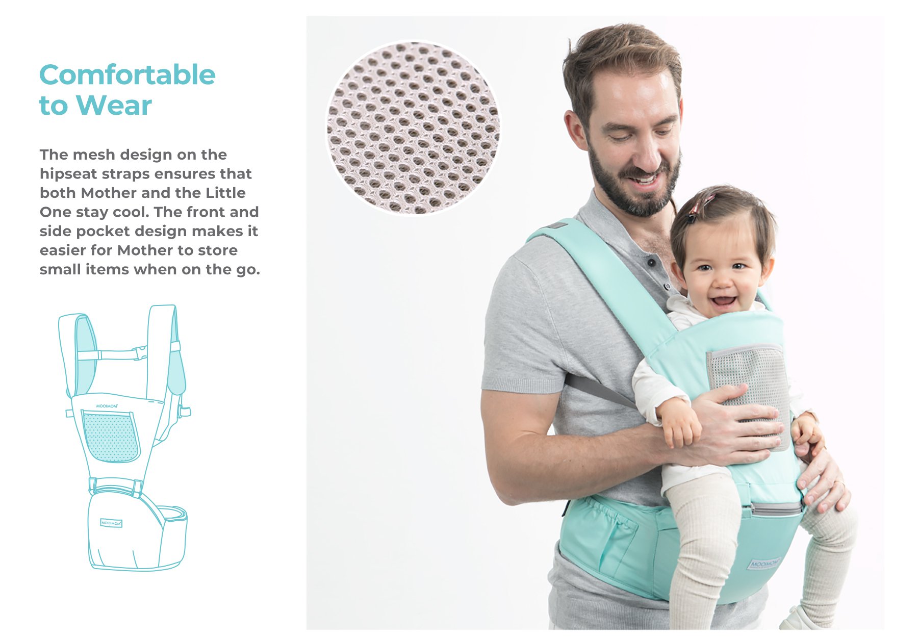MOOIMOM Casual Hip Seat Carrier description image
