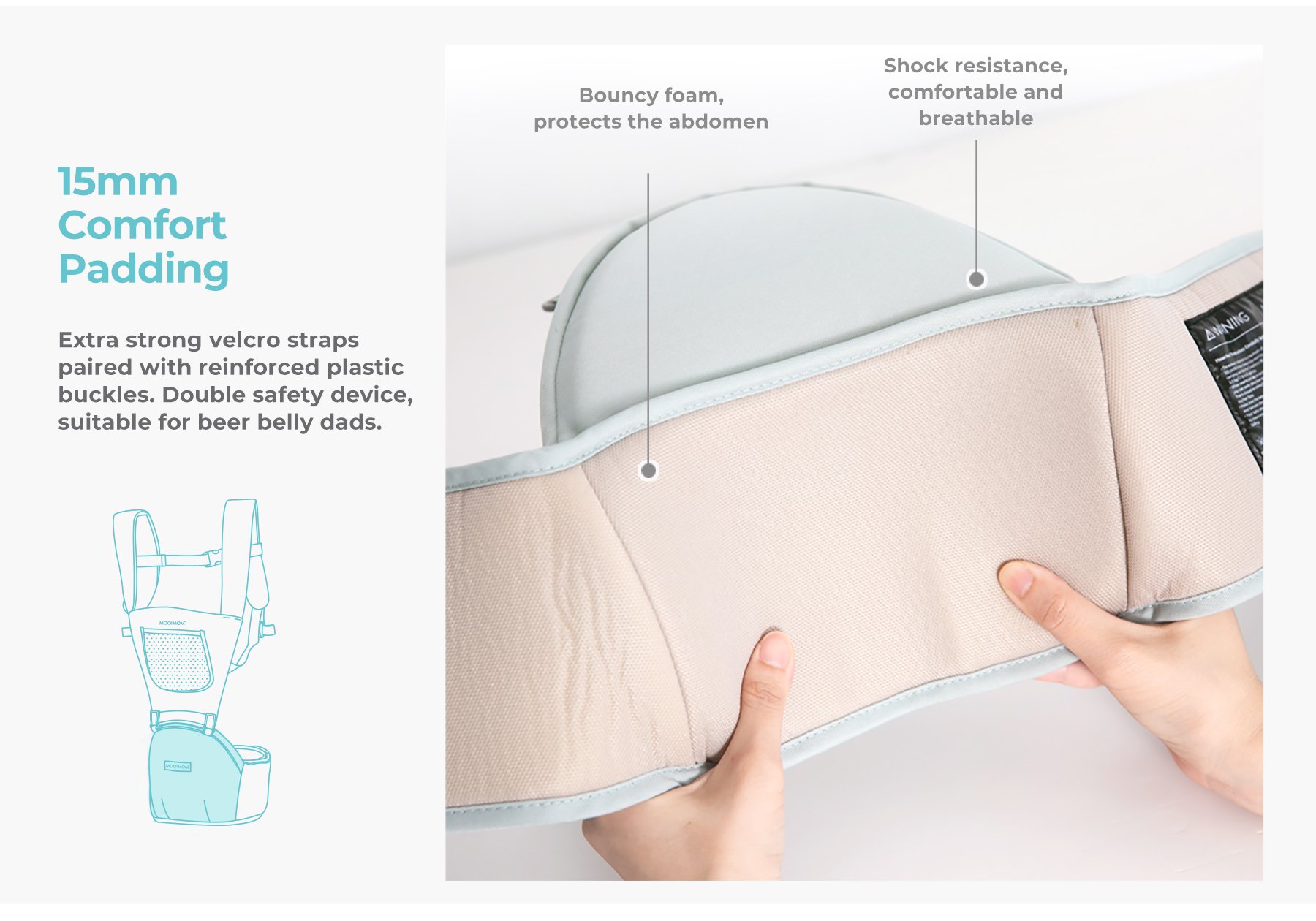MOOIMOM Casual Hip Seat Carrier description image