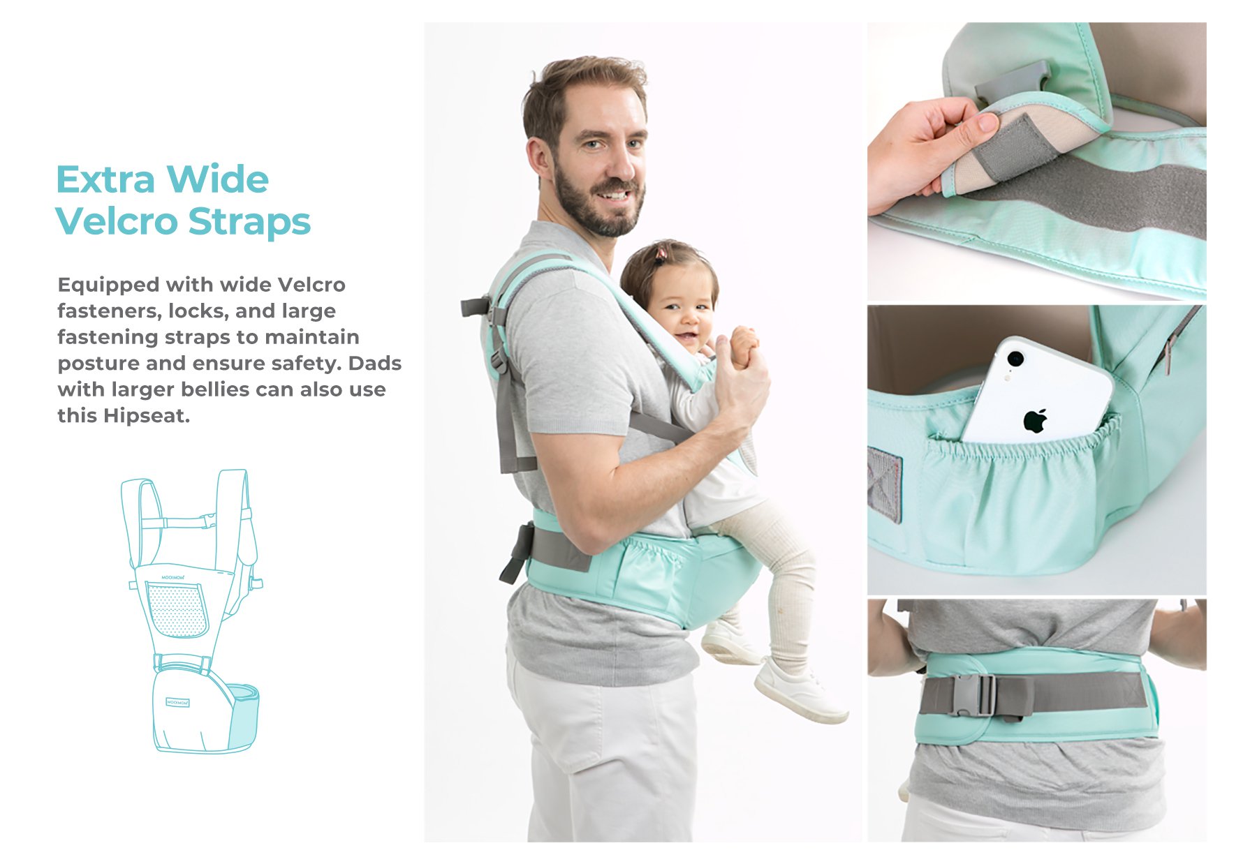 MOOIMOM Casual Hip Seat Carrier description image