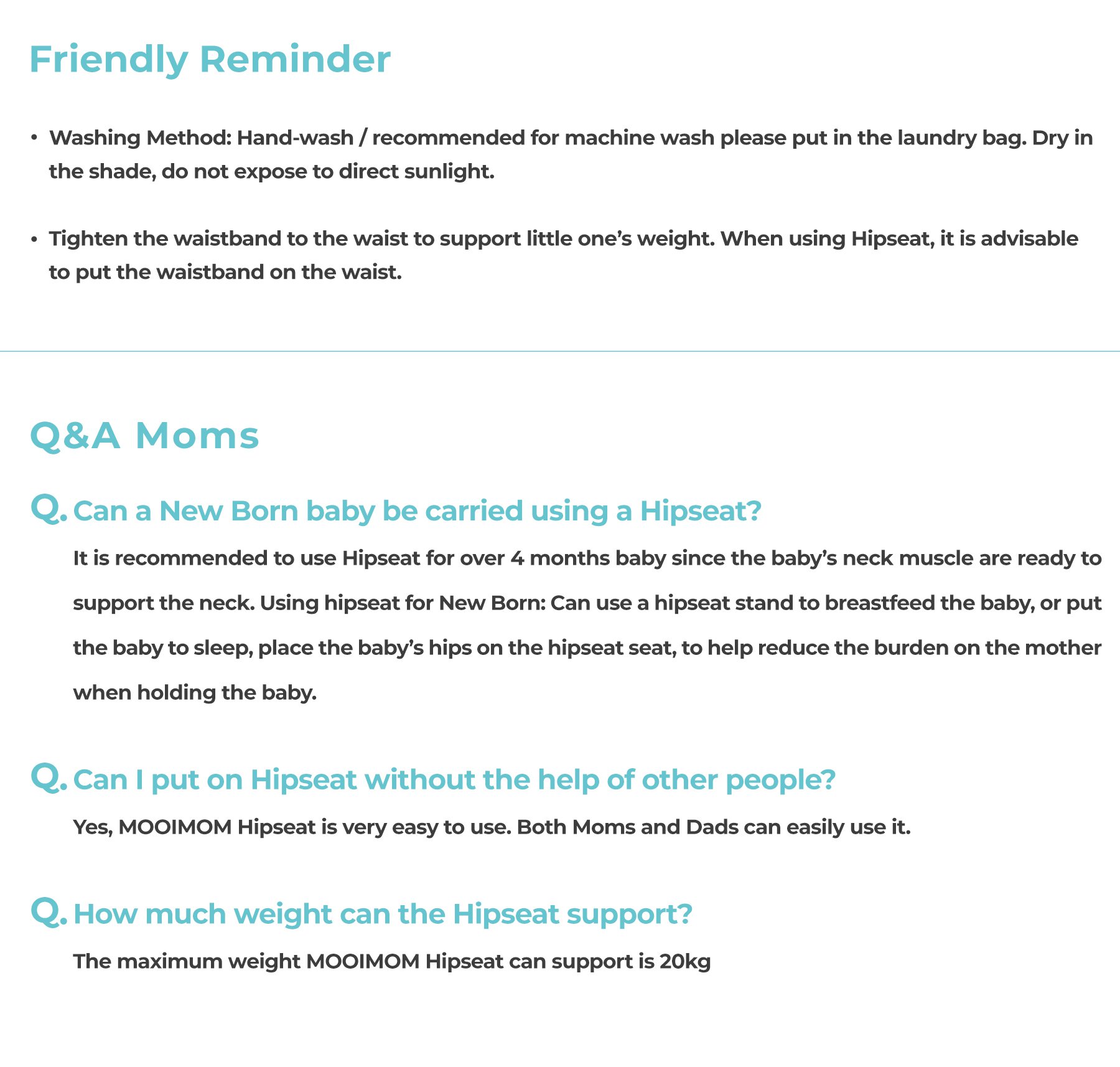 MOOIMOM Casual Hip Seat Carrier description image