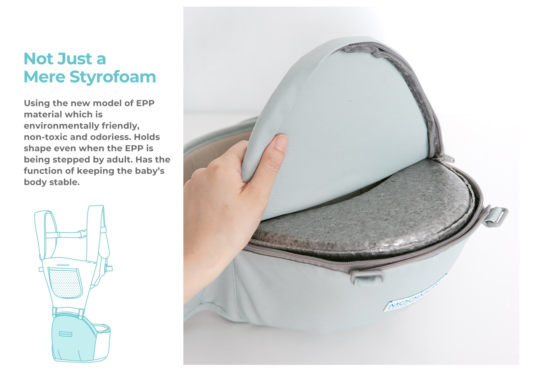 MOOIMOM Casual Hip Seat Carrier description image