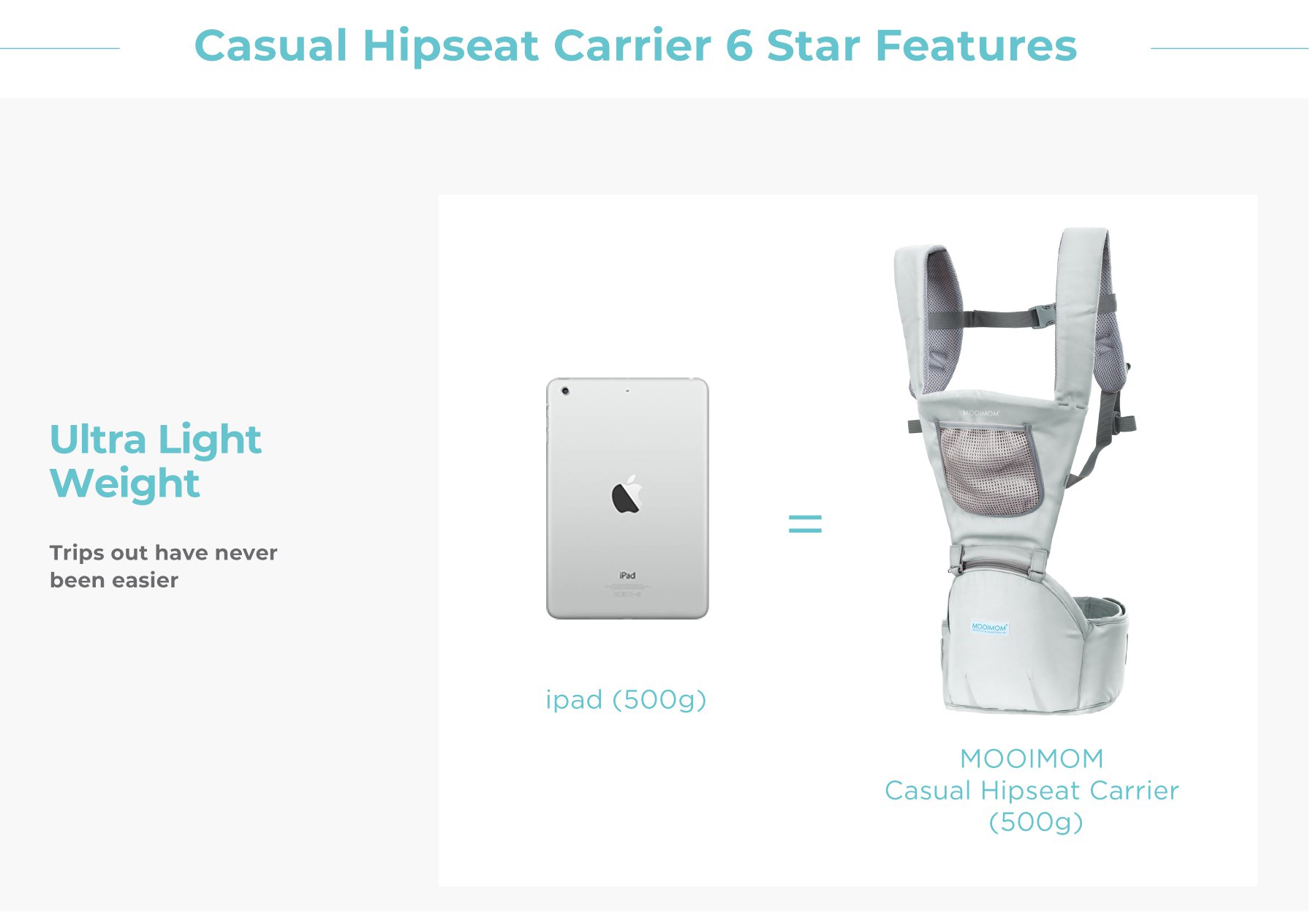 MOOIMOM Casual Hip Seat Carrier description image