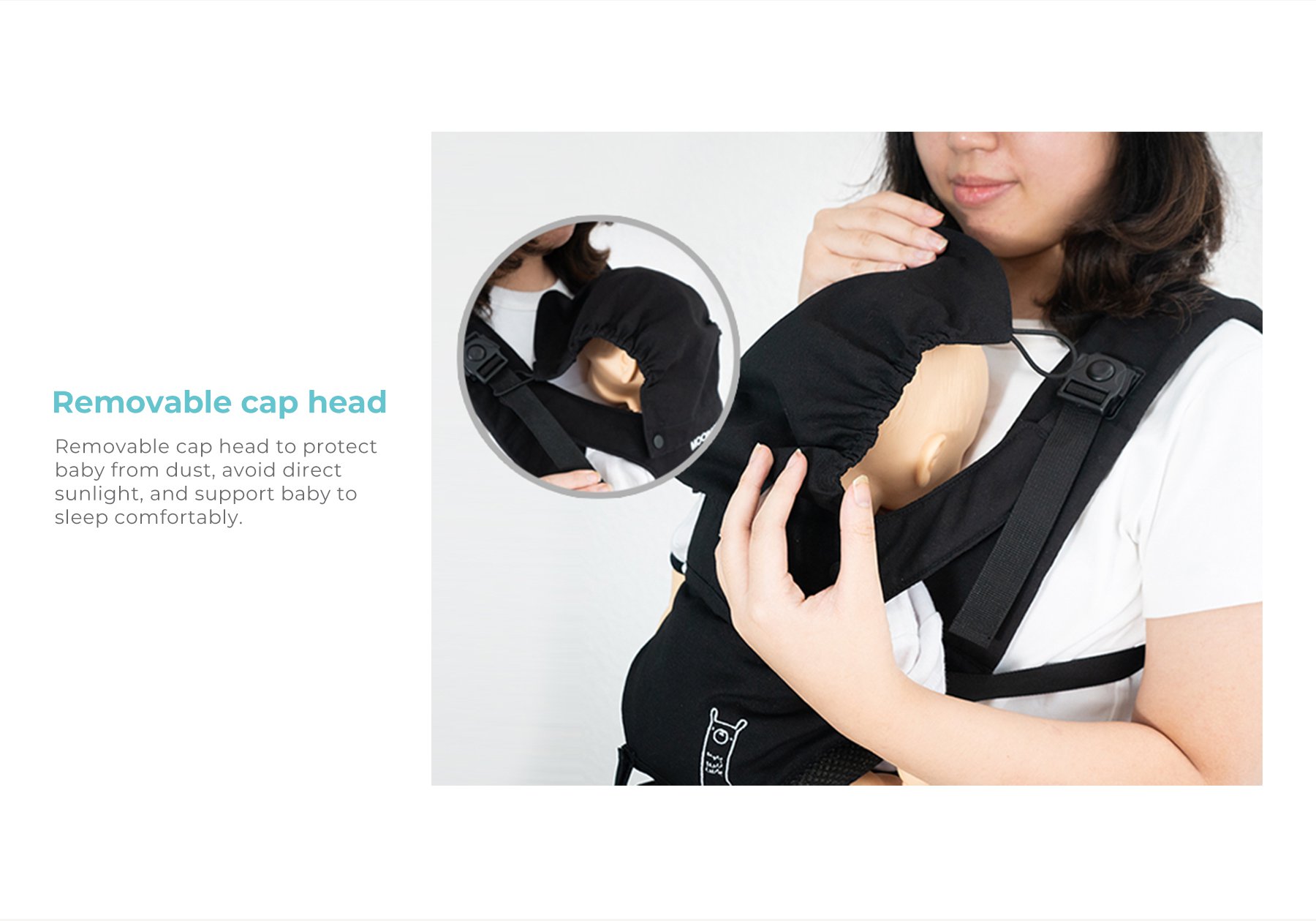 Nero Bianco Hipseat Carrier description image