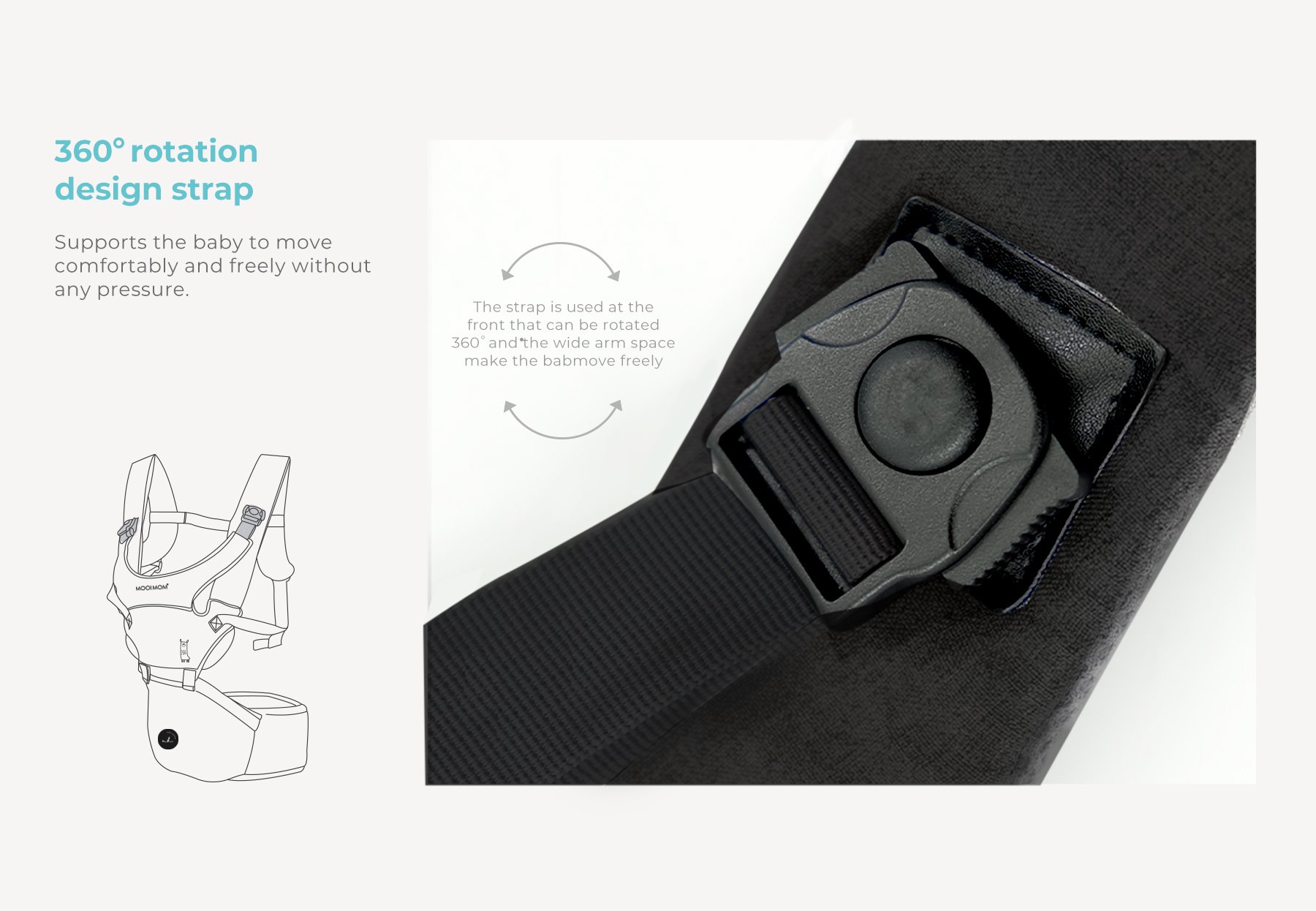 Nero Bianco Hipseat Carrier description image