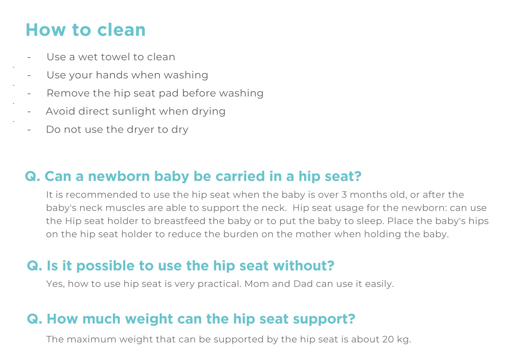 Nero Bianco Hipseat Carrier description image