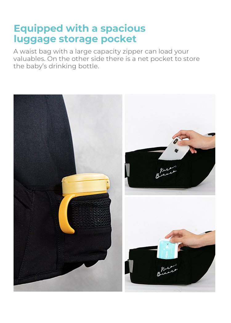 Nero Bianco Hipseat Carrier description image