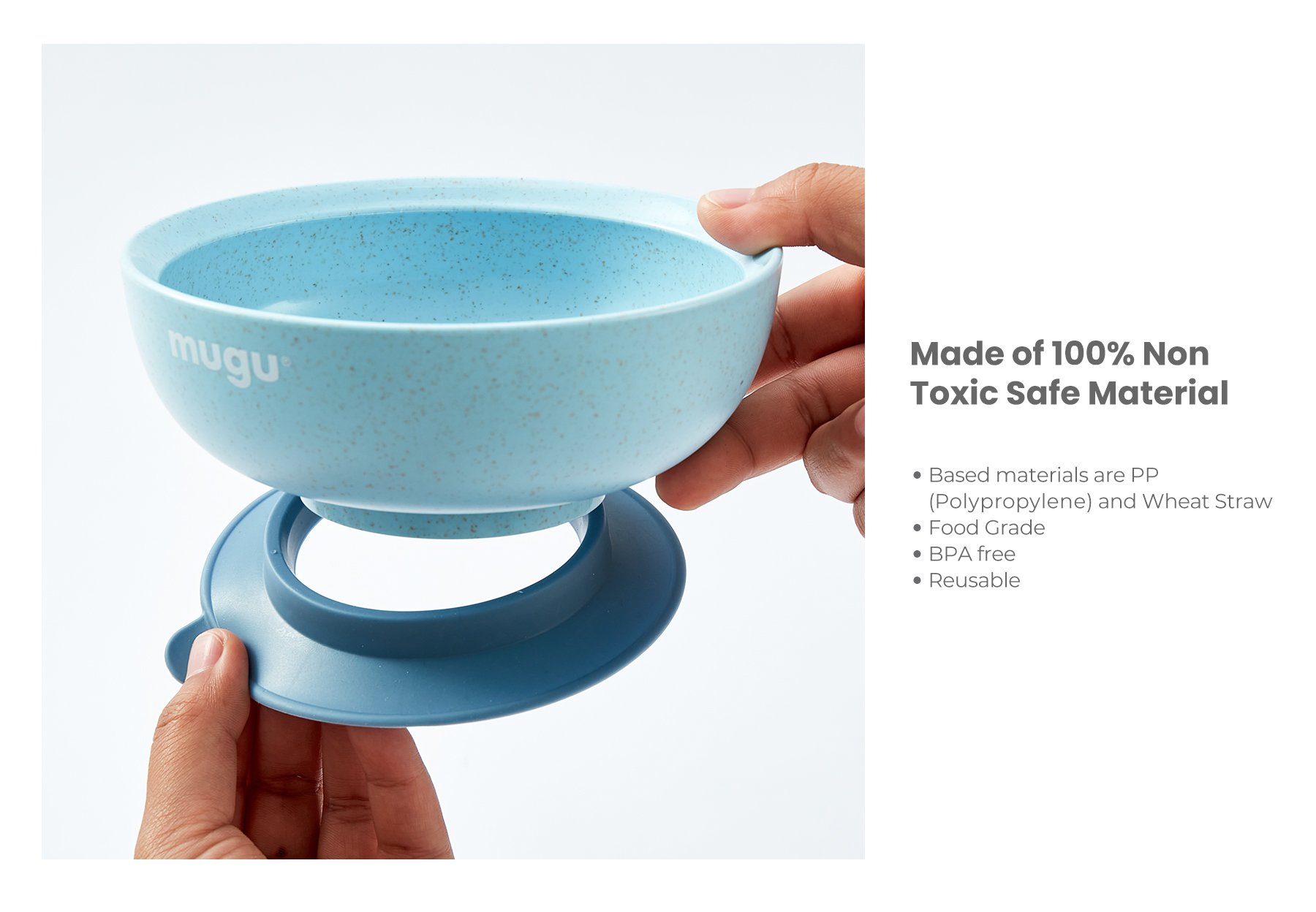mugu wheat straw antispill suction bowl 340ml description image