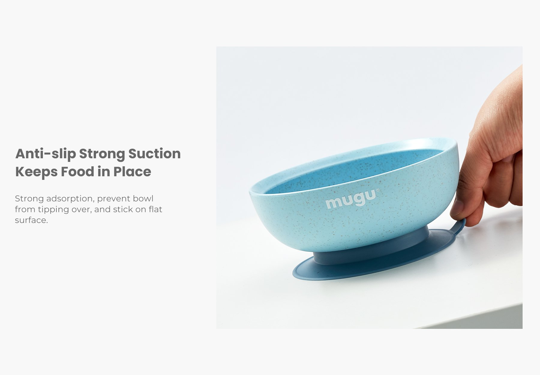 mugu wheat straw antispill suction bowl 340ml description image