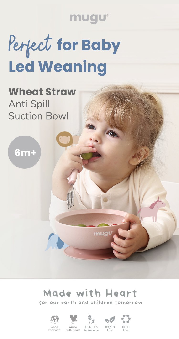 mugu wheat straw antispill suction bowl 340ml description image