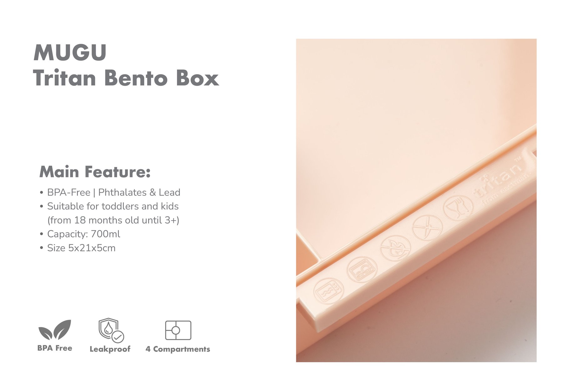 mugu Tritan Bento Box description image